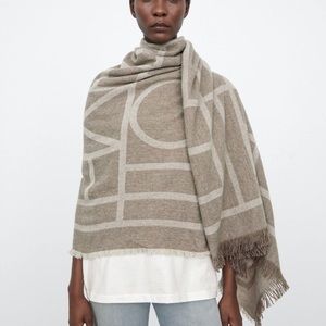 TOTEME Brown Monogram Wool/Cashmere Scarf